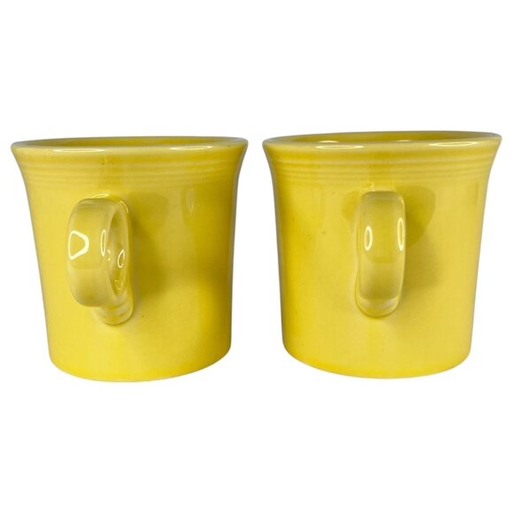 2 Fiesta Yellow Sunflower Ceramic Coffee Mugs O Ring Handle Cup 8 Ounce Unused - Picture 4 of 9